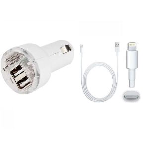 Cargador de Auto Dual con cable iPhone 3.0 A