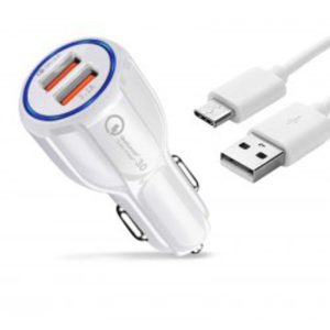 Cargador de Auto Dual con cable Tipo C 3.0 A
